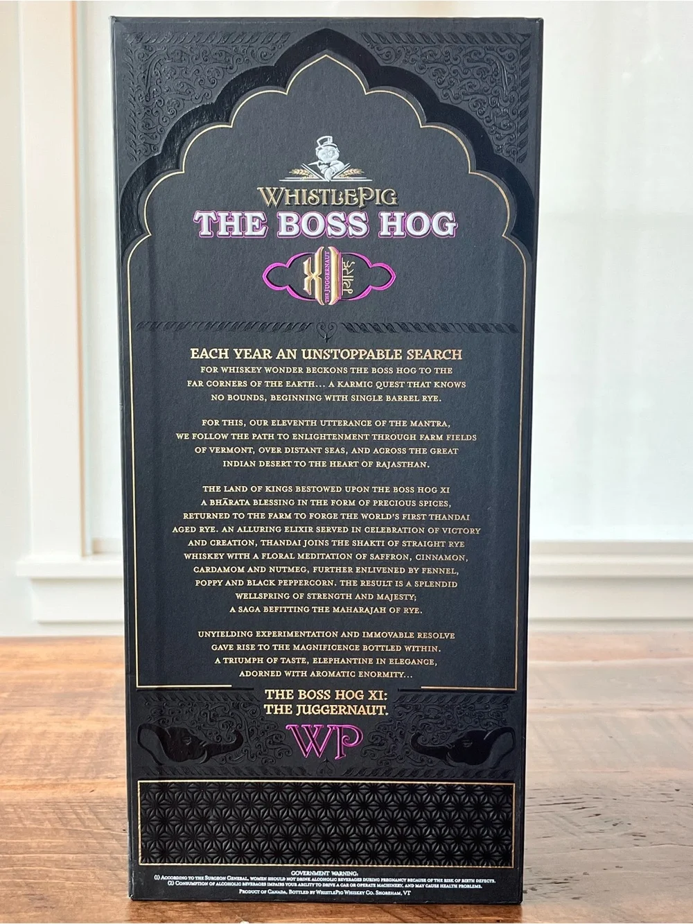 WhistlePig The Boss Hog XI The Juggernaut Rye Whiskey. Bottle, Box and Stopper